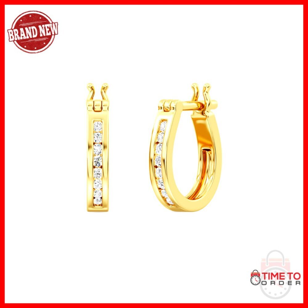 Sterling Silver Lab Diamond Hoop Earrings, 1/4 Carat, Hypoallergenic